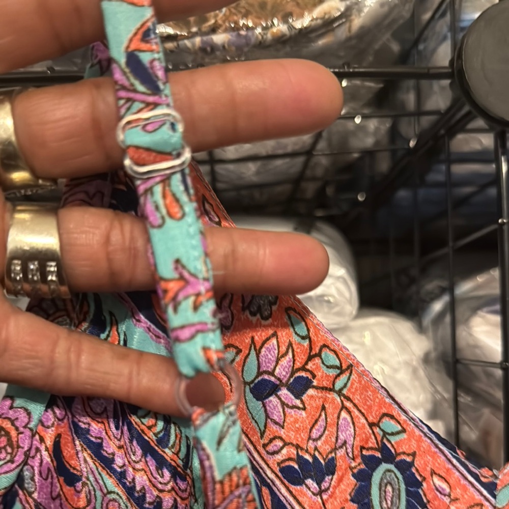 Teal multi colored Spaghetti Strap Resort Sundress Maxi - Picture 4 of 7